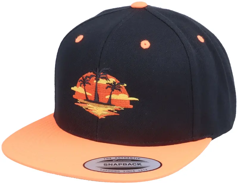 Iconic Palm Island Sunset Black/Orange Snapback online