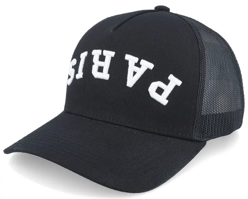 Iconic Paris Upside Down 3d Black A-frame Trucker online
