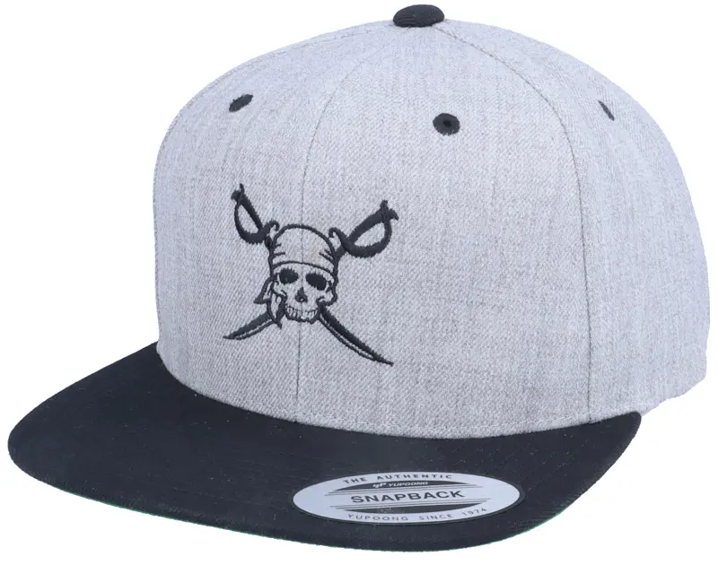 Iconic Pirate Logo Heather Grey/Black Snapback online