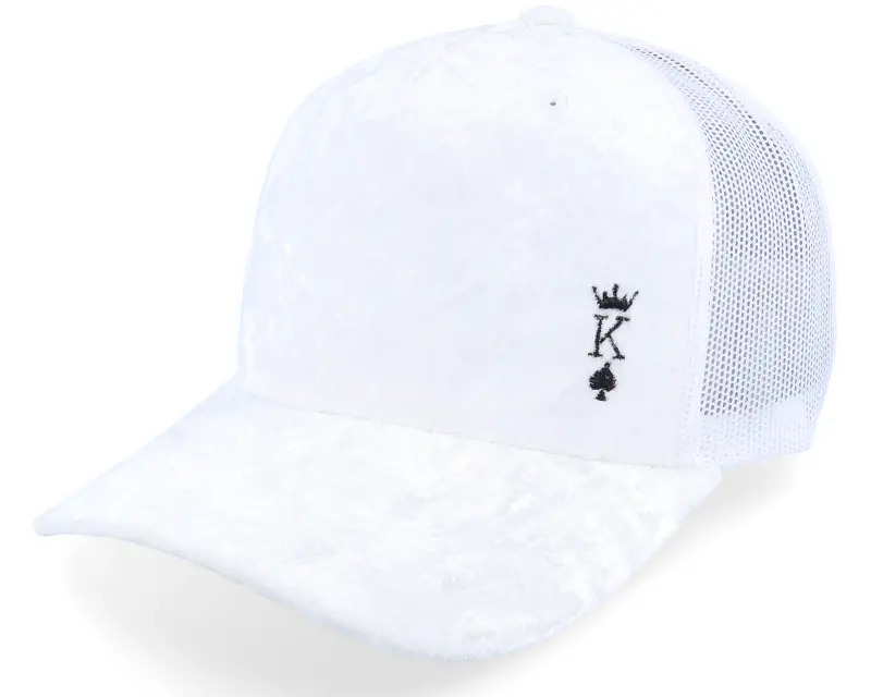 Iconic Poker King Crown Velvet White A-frame Trucker online