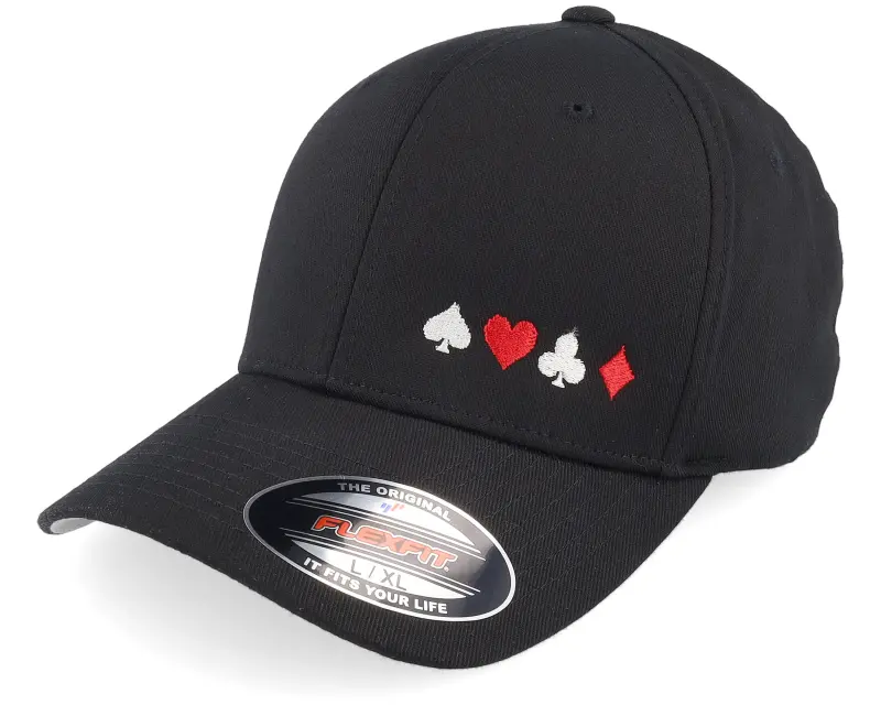 Iconic Poker Spades Hearts Clubs Diamonds Black Flexfit online