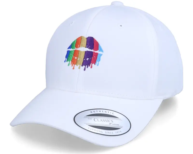 Iconic Rainbow Lips White Curved Adjustable online