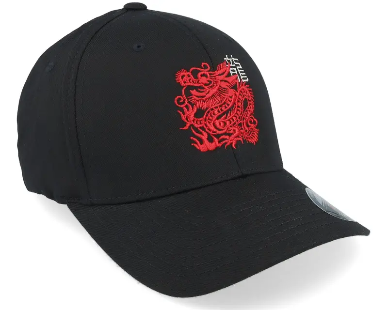 Iconic Red Chinese Dragon Logo Black Flexfit online