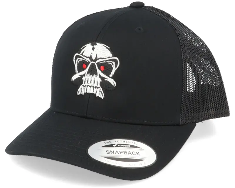 Iconic Red Eye Skull Black Trucker online