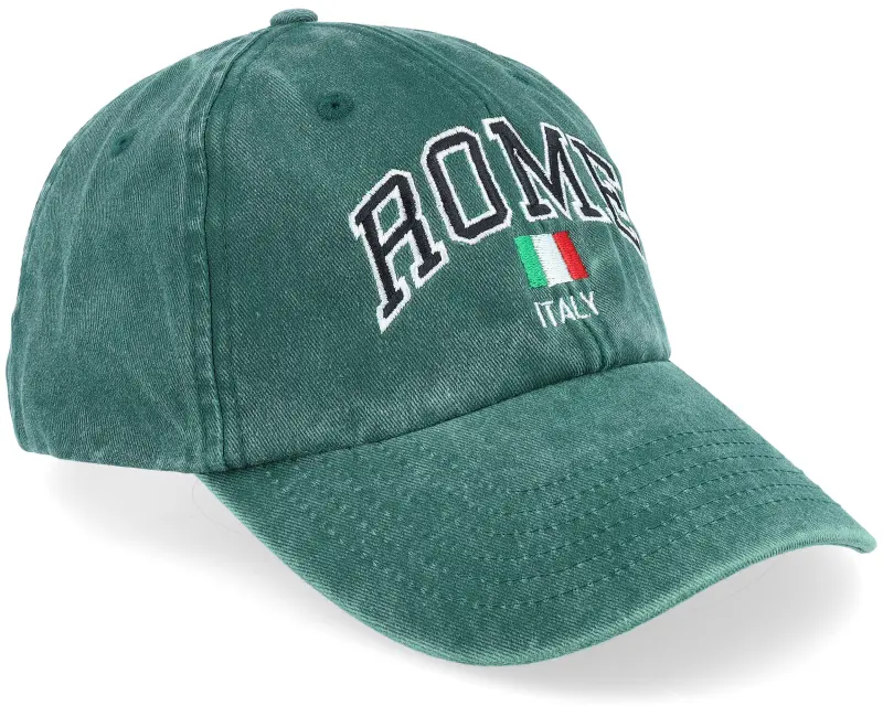 Iconic Rome Italy Washed Green Dad Cap online