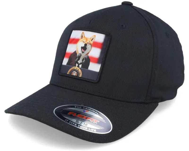 Iconic Shiba Inu For President Black A-frame Flexfit online