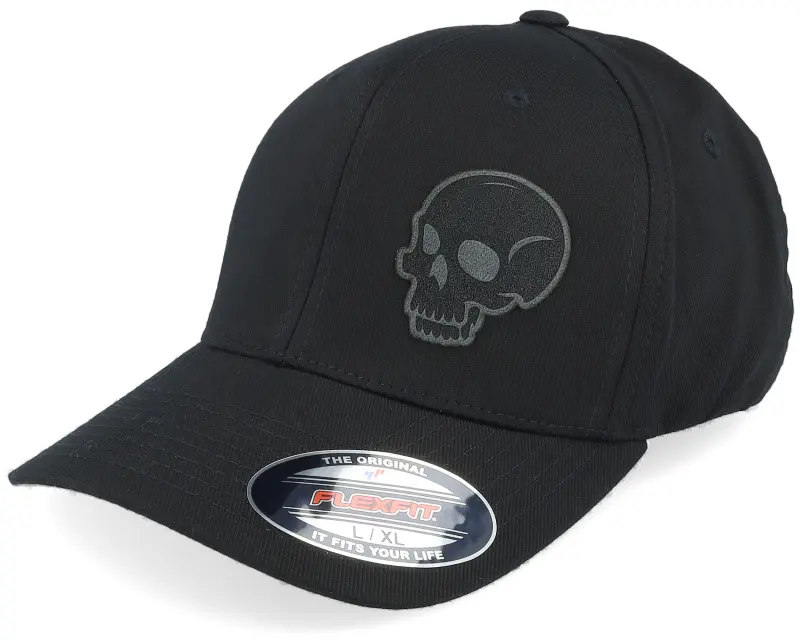 Iconic Skull Engraved Wooly Combed Black Flexfit online