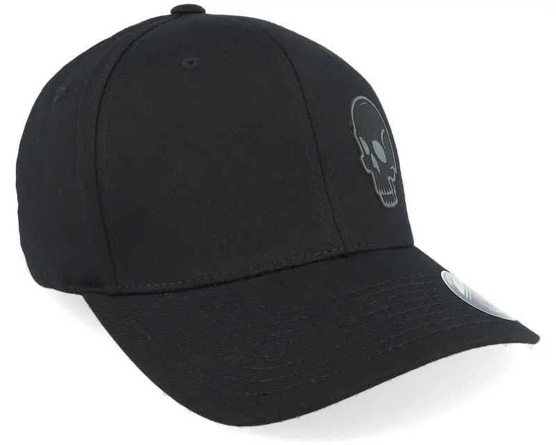 Iconic Skull Engraved Wooly Combed Black Flexfit online