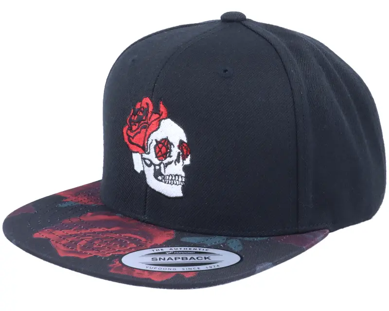 Iconic Skulls And Roses Black/Rose Red Snapback online