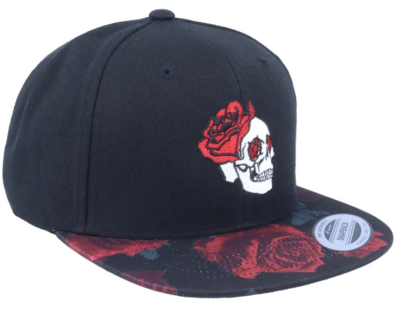 Iconic Skulls And Roses Black/Rose Red Snapback online