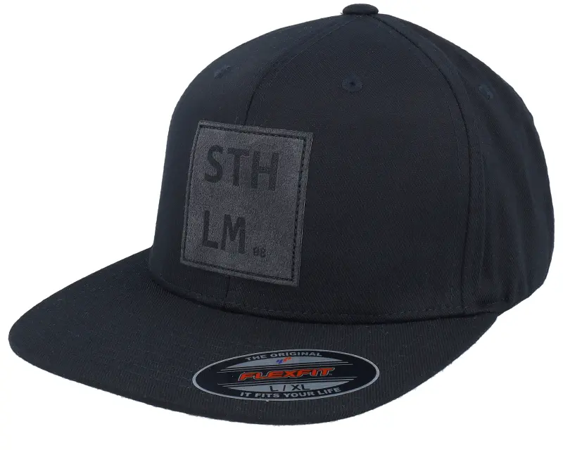 Iconic Sthlm Chemical Formula Engraved Black Flat Brim Fitted online