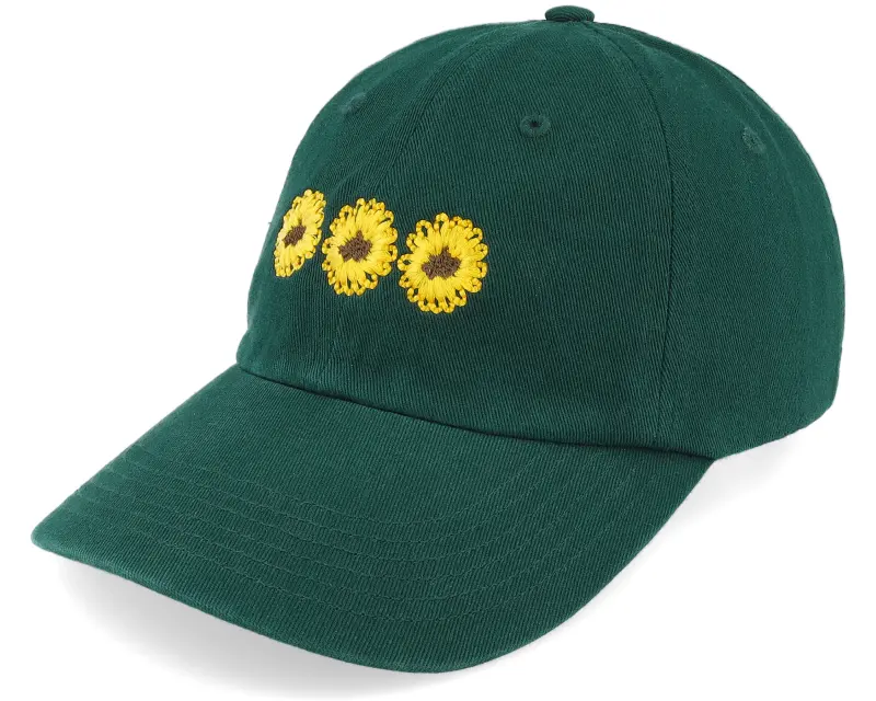 Iconic Sunflowers Embroidery Dark Green Dad Cap online