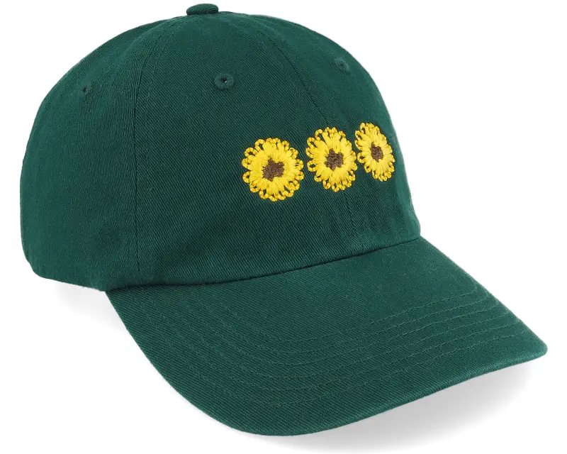 Iconic Sunflowers Embroidery Dark Green Dad Cap online