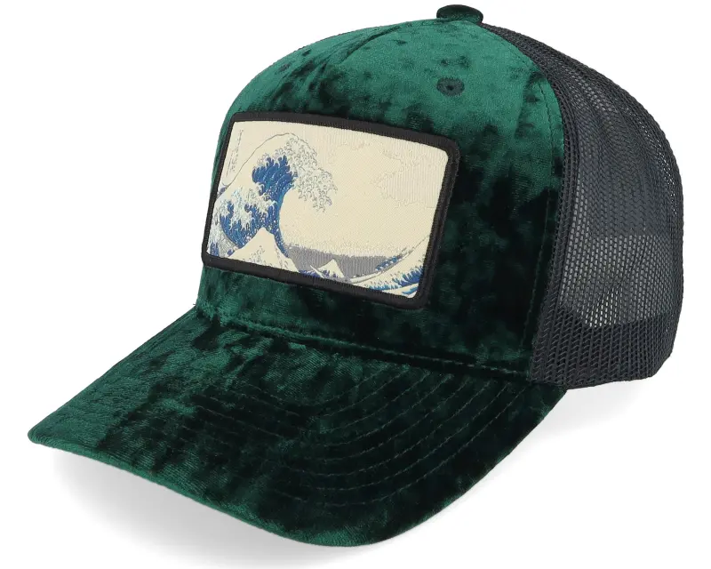 Iconic The Great Wave Green/Black Velvet Trucker online