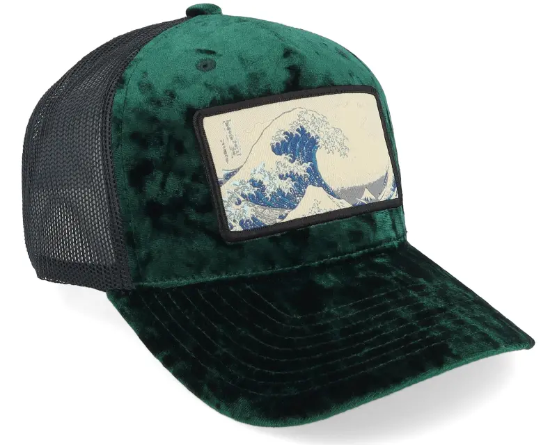 Iconic The Great Wave Green/Black Velvet Trucker online