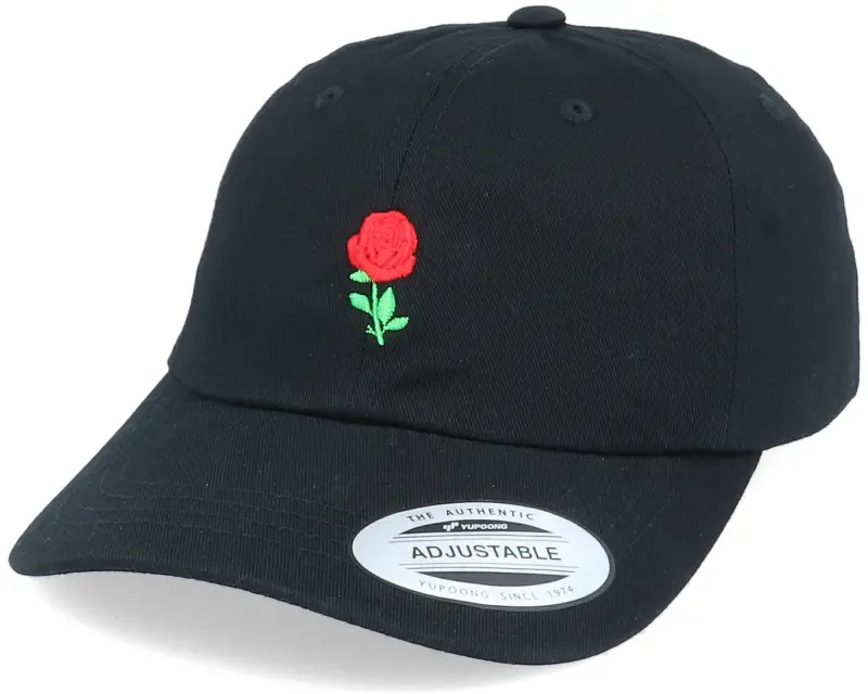 Iconic Tiny Red Rose Black Dad Cap online
