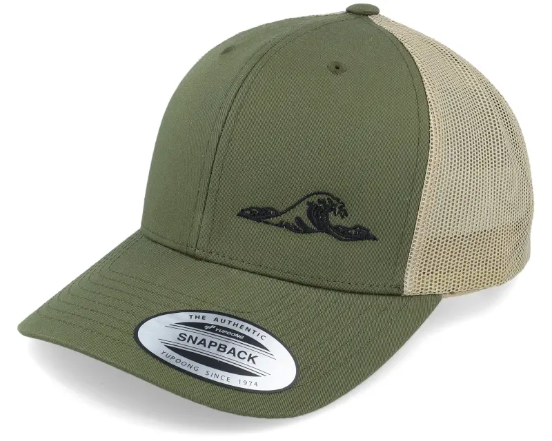 Iconic Tiny Wave Retro 2-tone Mossgreen/Khaki Trucker online