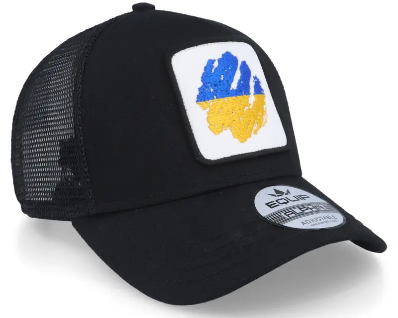 Iconic Ukrainian Flag Patch Sunflower Black Trucker online
