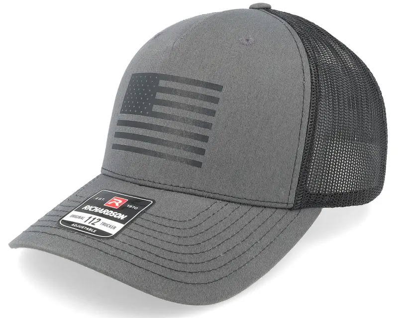 Iconic Usa Flag Charcoal/Black Trucker online