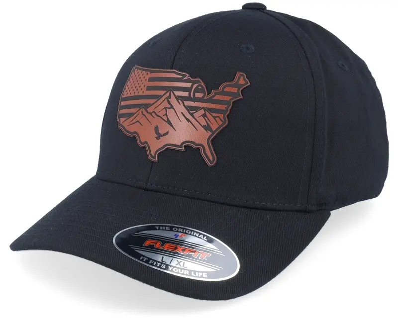 Iconic Usa Map Flag Brown Patch Black Flexfit online
