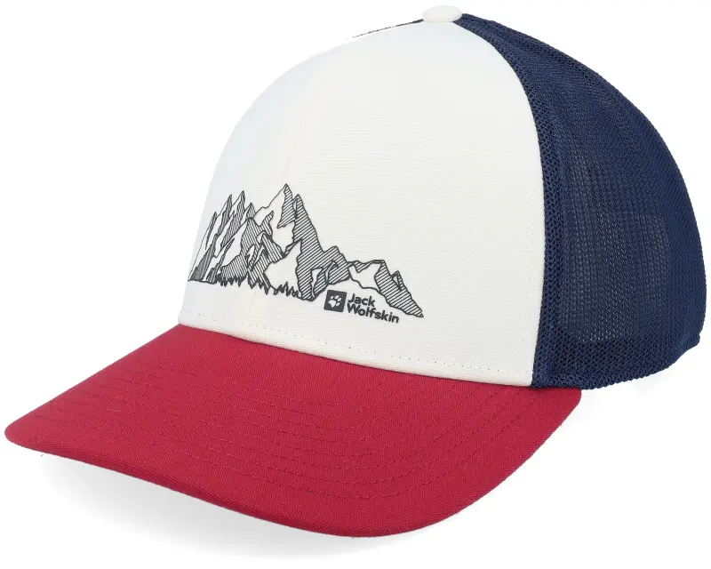 Jack Wolfskin Brand Cap Mountain Cotton White/Navy/Red Trucker online
