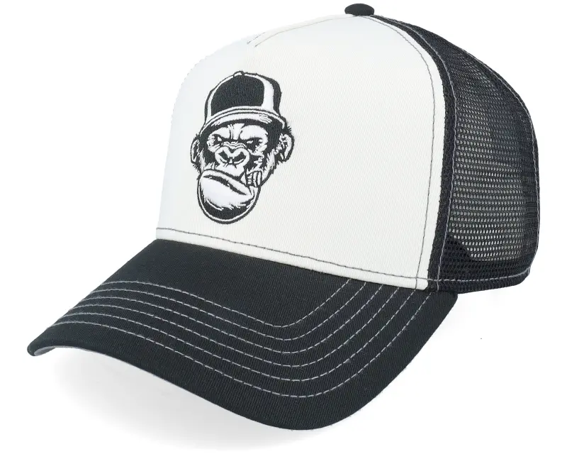 JJ Hats Ape White/Black A-Frame Trucker online