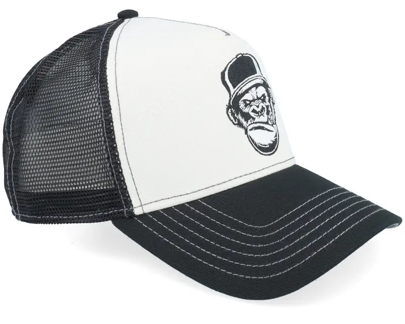 JJ Hats Ape White/Black A-Frame Trucker online