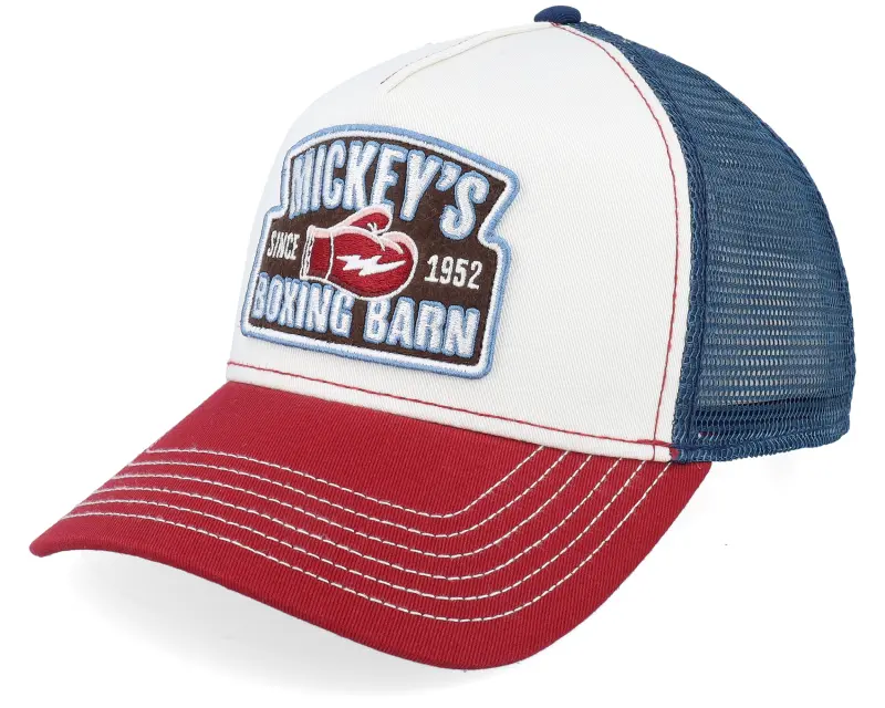 JJ Hats Boxing Barn White/Navy/Burgundy A-Frame Trucker online