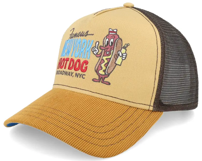 JJ Hats Famous Corduroy Visor Beige/Yellow A-Frame Trucker online