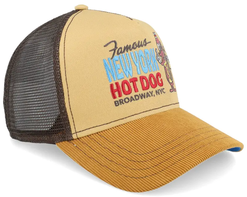 JJ Hats Famous Corduroy Visor Beige/Yellow A-Frame Trucker online