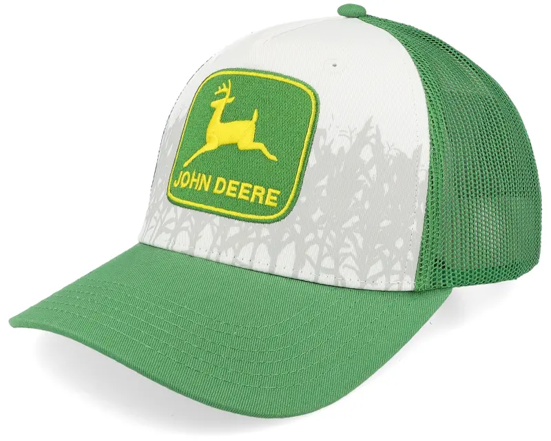 John Deere Cotton Twill Mesh Green/White A-Frame Trucker online