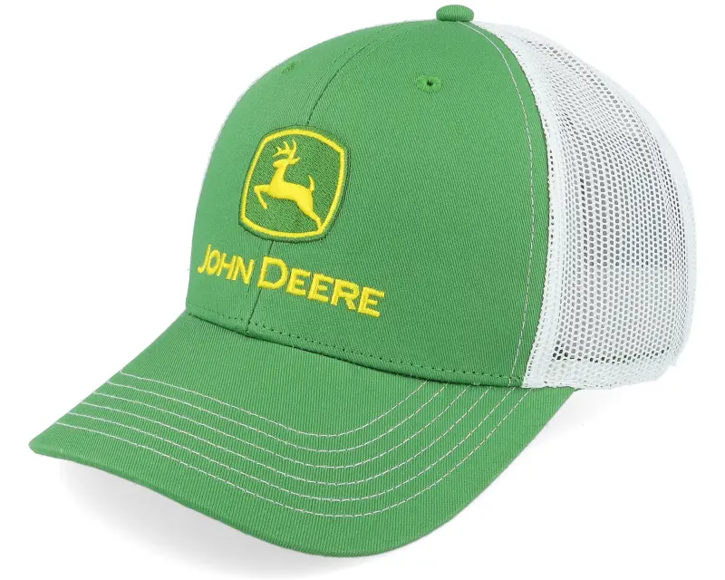John Deere Logo Embroidery White/Green Trucker online