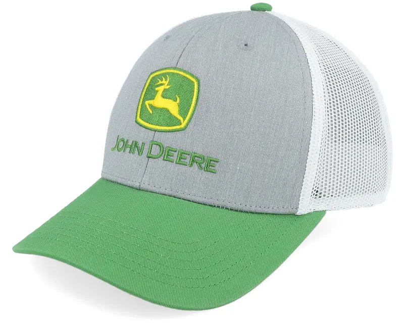 John Deere Logo Embroidery White/Grey/Green Trucker online