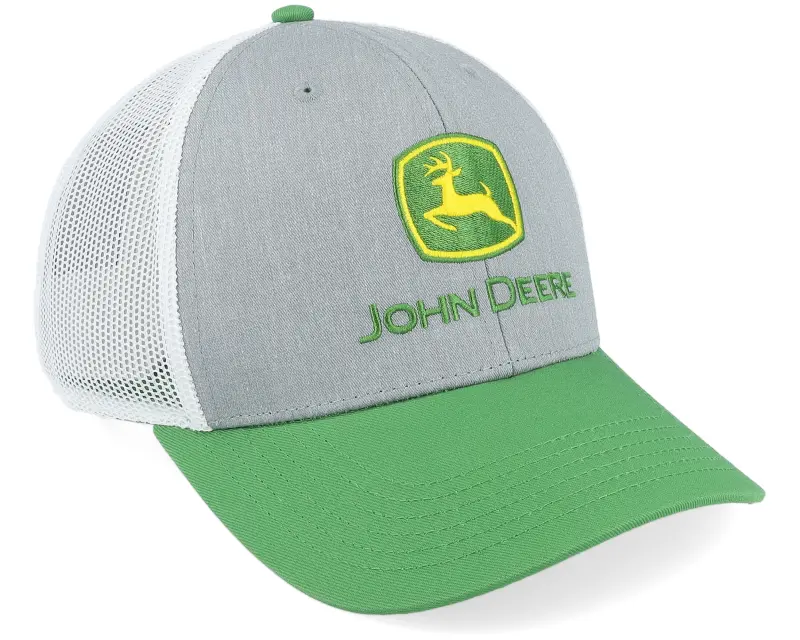 John Deere Logo Embroidery White/Grey/Green Trucker online