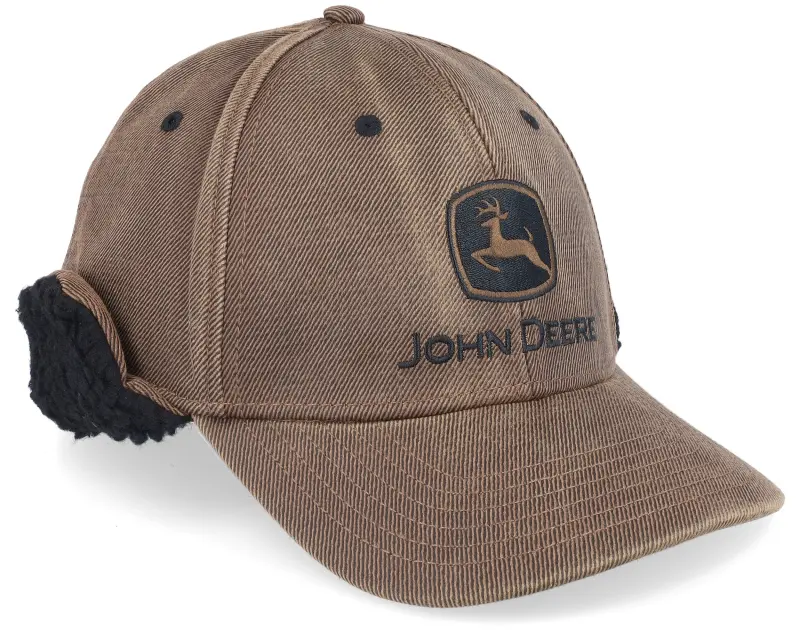 John Deere Oil Cotton Sherpa Lining Brown Earflap online