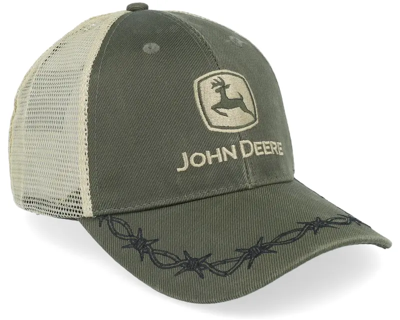 John Deere Oil Skin Look W/Mesh Back Olive Trucker online