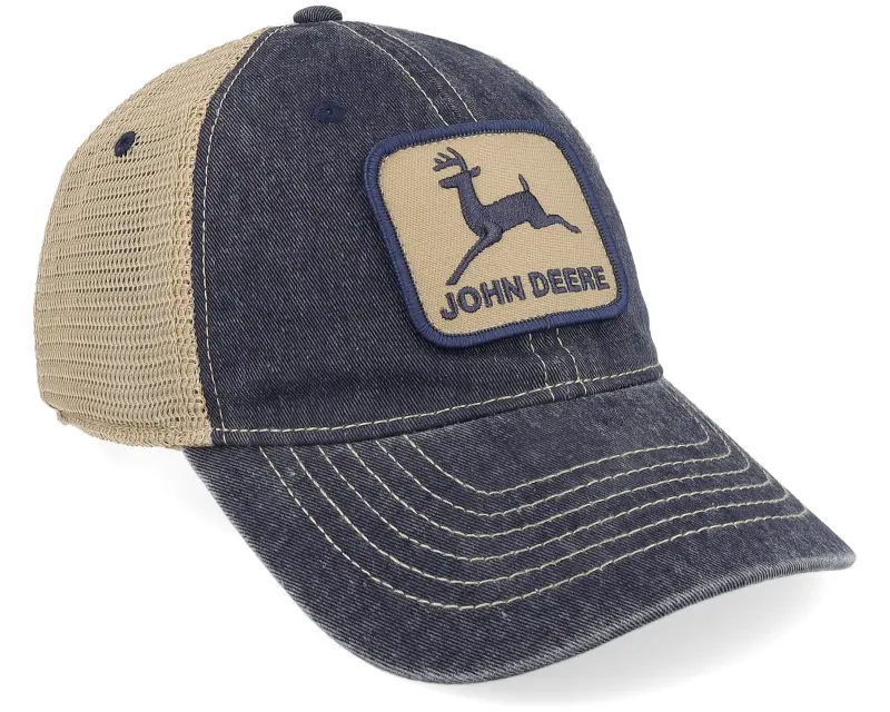 John Deere Stone Washed Logo Navy/Ivory Dad Cap Trucker online