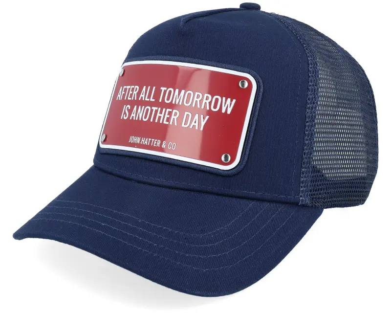 John Hatter & Co After All Tomorrow Is Another Day Aluminium Plate Navy A-Frame Trucker online