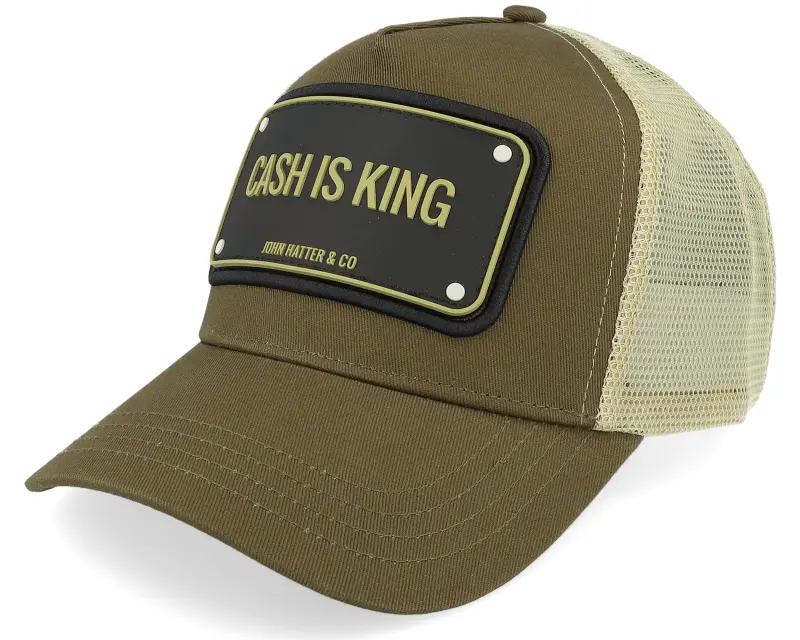John Hatter & Co Cash Is King Green A-Frame Trucker online