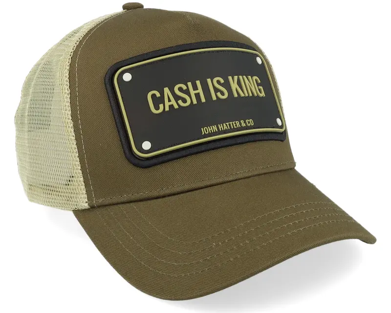 John Hatter & Co Cash Is King Green A-Frame Trucker online