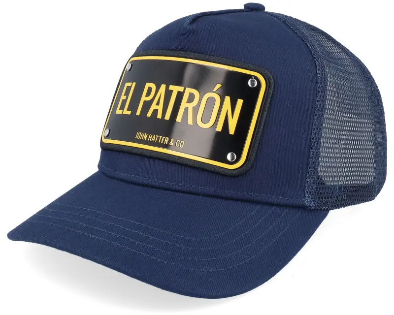 John Hatter & Co El Patron Aluminium Plate Navy Blue A-Frame Trucker online