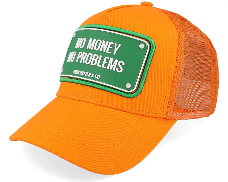 John Hatter & Co Mo Money Mo Problems Orange A-Frame Trucker online