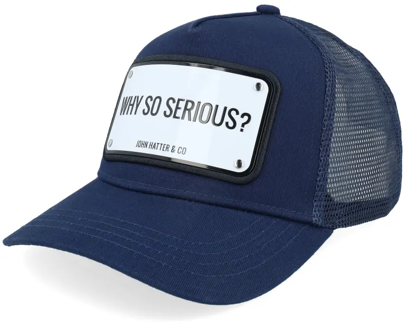 John Hatter & Co Why So Serious? Aluminium Plate Navy Blue A-Frame Trucker online