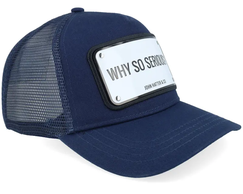 John Hatter & Co Why So Serious? Aluminium Plate Navy Blue A-Frame Trucker online