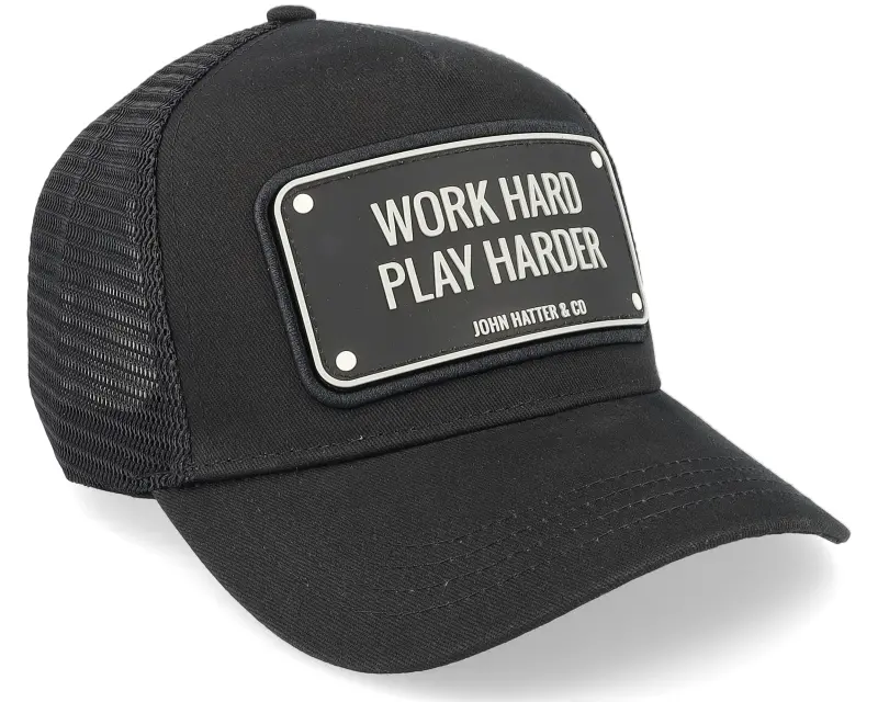 John Hatter & Co Work Hard Black Trucker online