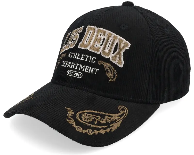 Les Deux Paisley Corduroy Baseball Cap Black Adjustable online