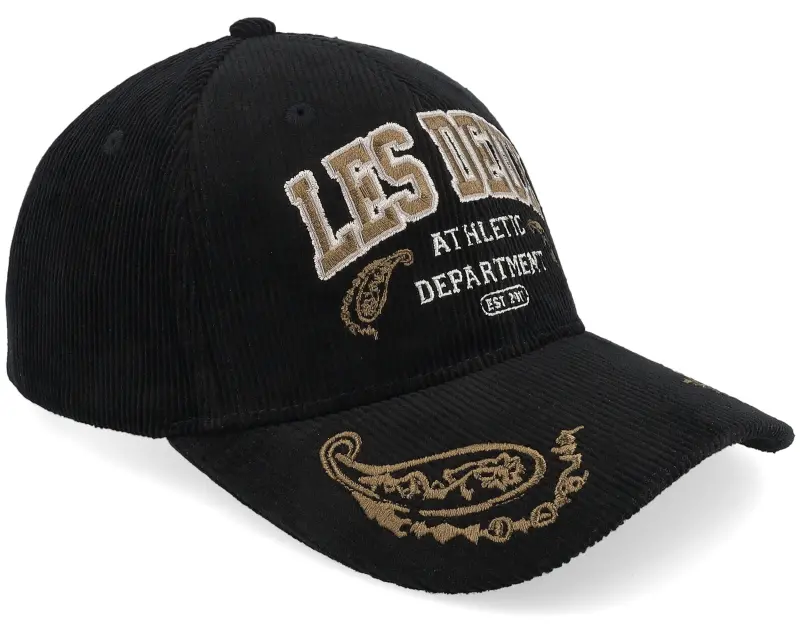 Les Deux Paisley Corduroy Baseball Cap Black Adjustable online