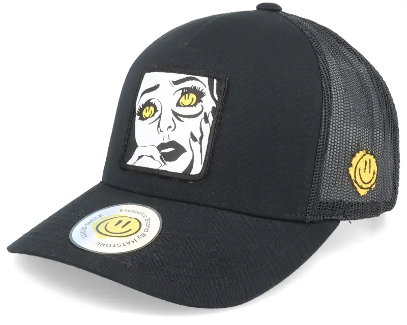 Lucid Smile Smile Eyes Patch Black A-framed Trucker online