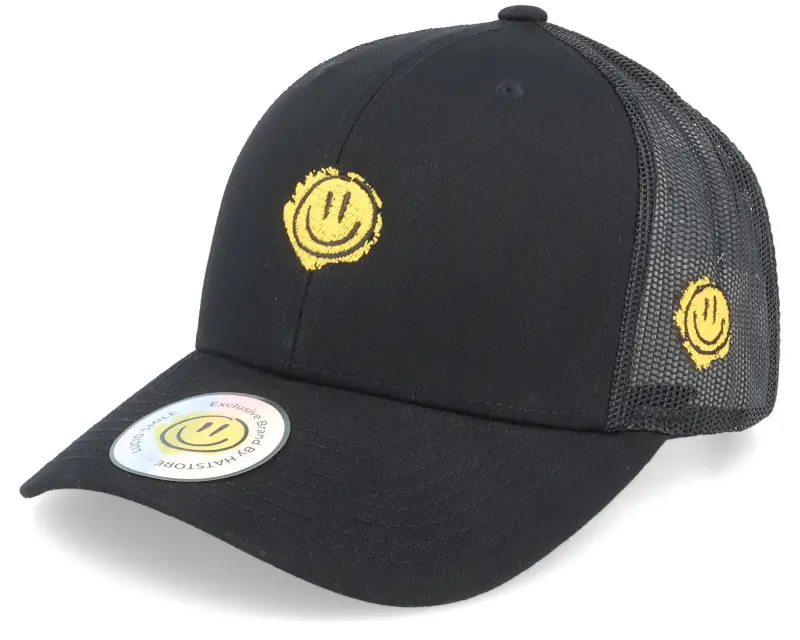 Lucid Smile Trippy Smiley Retro Black Trucker online