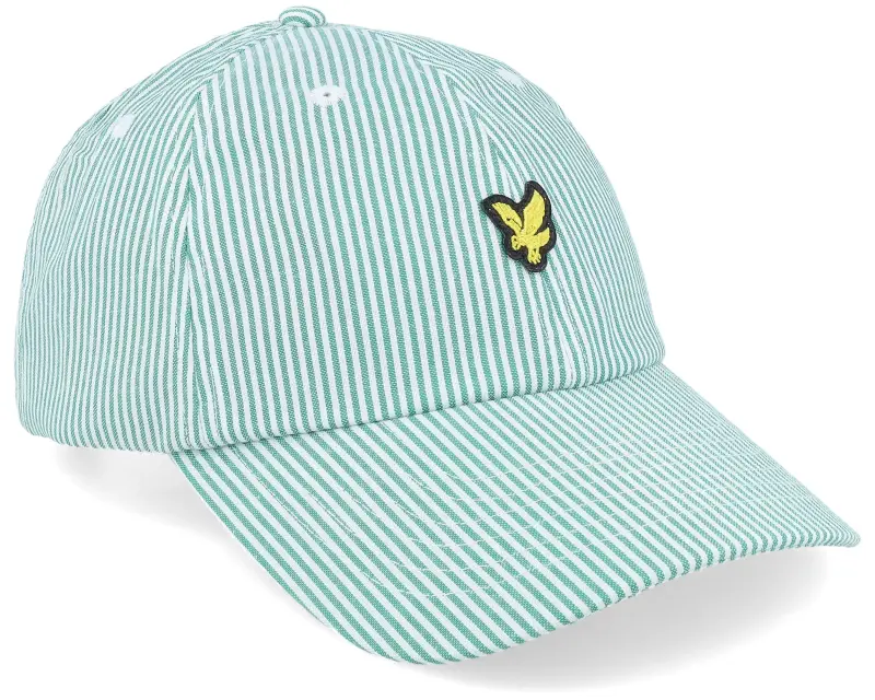 Lyle & Scott Stripe Baseball Cap Court Green/White Dad Cap online